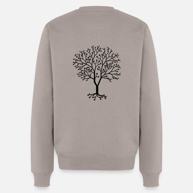 Computerplatinen - Baum aus Chips - Männer Premium Bio Pullover - Taupe