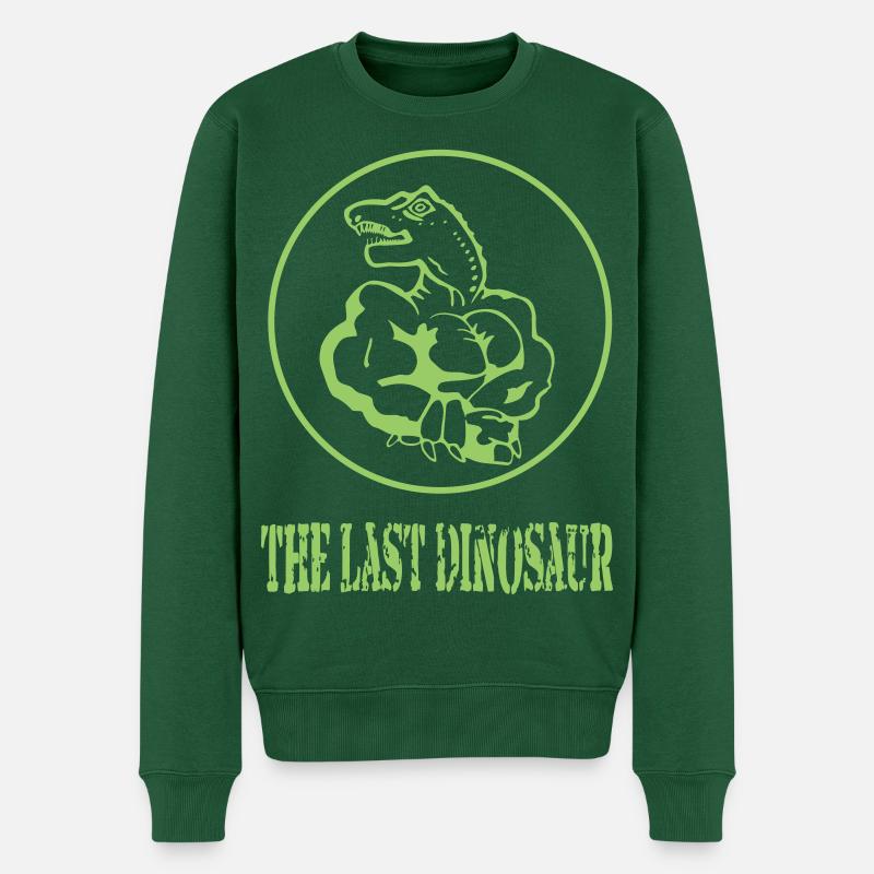 Last Dinosaur - Männer Premium Bio Pullover - Flaschengrün