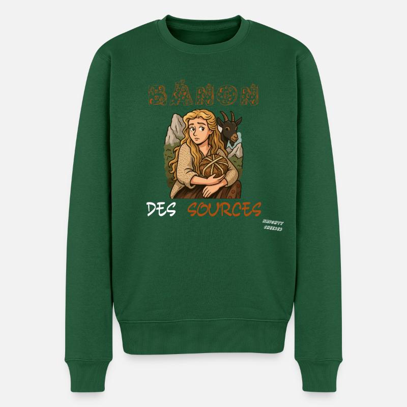 BANON_DES_SOURCES - Männer Premium Bio Pullover - Flaschengrün
