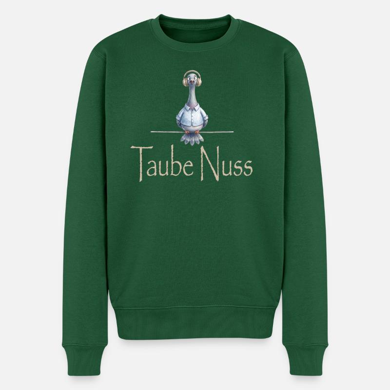 Taube Nuss - Männer Premium Bio Pullover - Flaschengrün