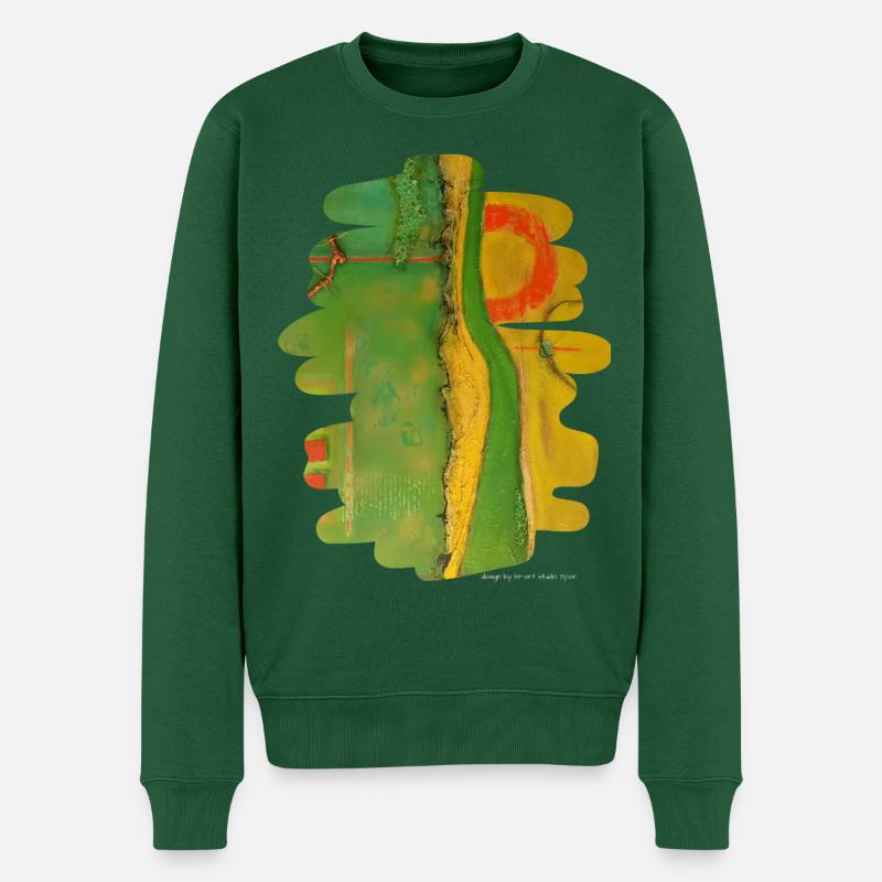 Flucht - Männer Premium Bio Pullover - Flaschengrün