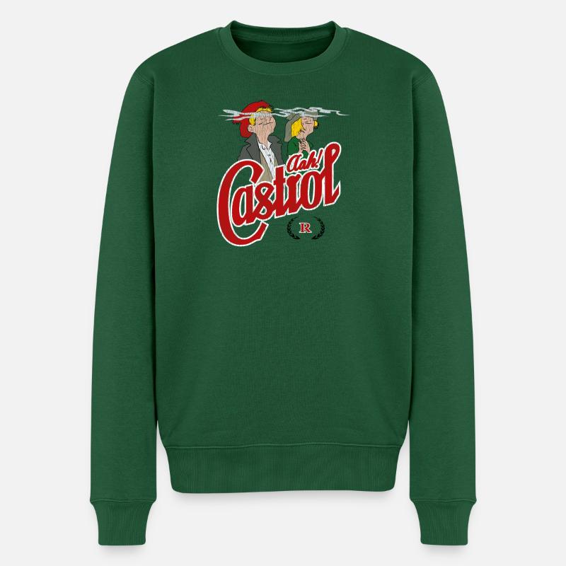 Aah Castrol R. - Männer Premium Bio Pullover - Flaschengrün