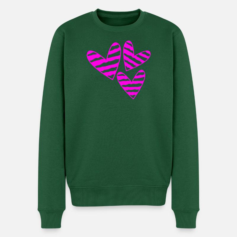 HERZ - Männer Premium Bio Pullover - Flaschengrün