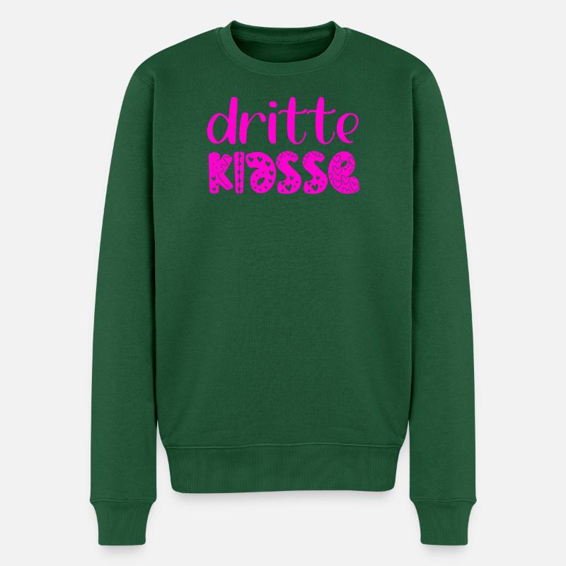 Grundschule 3. Klasse - Dritte Schulklasse - Männer Premium Bio Pullover - Flaschengrün