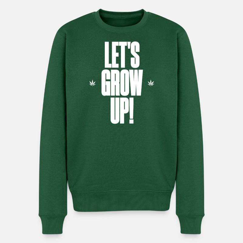 Let's grow up - Männer Premium Bio Pullover - Flaschengrün