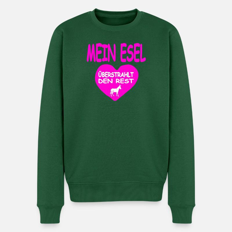 Esel - Männer Premium Bio Pullover - Flaschengrün