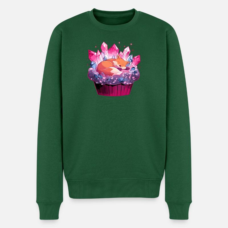 Kuschelfuchs in Kristallcupcake - Männer Premium Bio Pullover - Flaschengrün