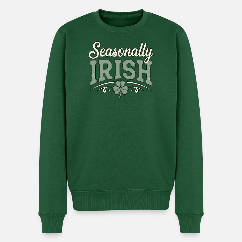 Saisonal irisch - Männer Premium Bio Pullover - Flaschengrün