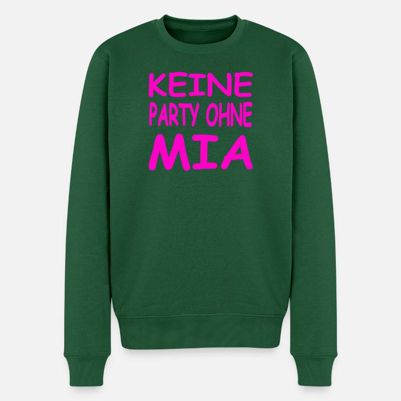 Mia - Männer Premium Bio Pullover - Flaschengrün