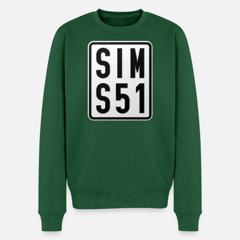 Plaque d’immatriculation du Simson S51 Mobylette - Pull Premium bio Homme - vert bouteille