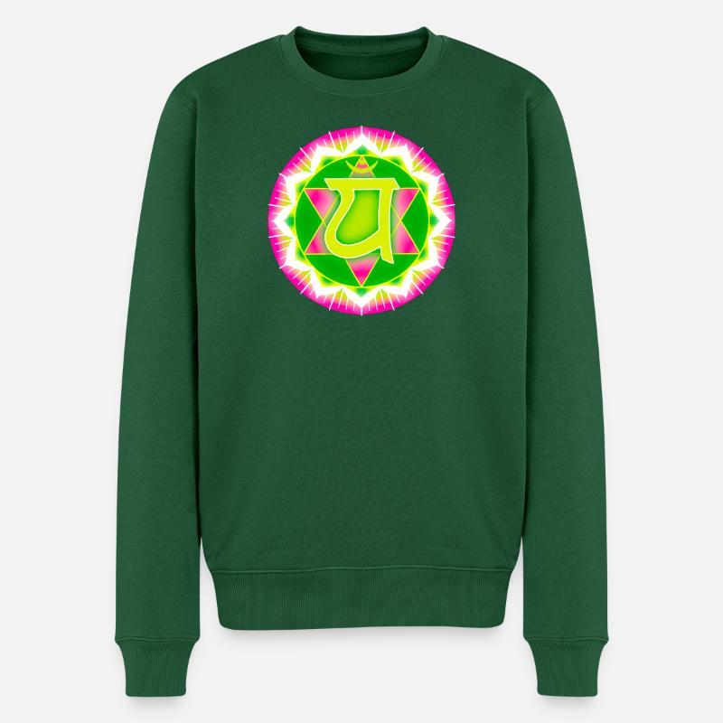 Chakra du cœur Anahata - Pull Premium bio Homme - vert bouteille
