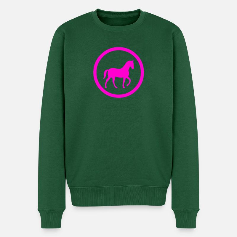 Chevaux - Pull Premium bio Homme - vert bouteille