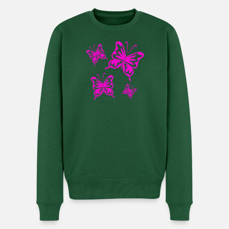 Papillons - Pull Premium bio Homme - vert bouteille