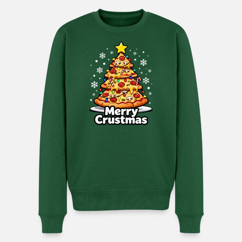 Pizza de Noël - Pull Premium bio Homme - vert bouteille