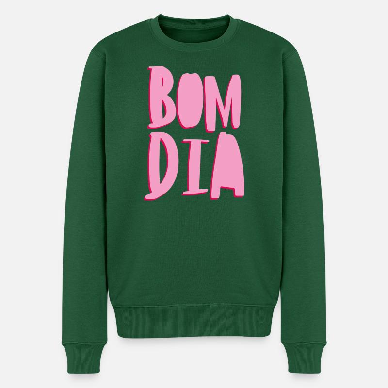 bom dia - Männer Premium Bio Pullover - Flaschengrün