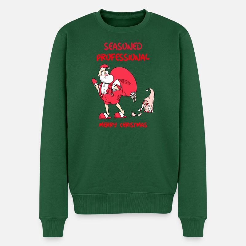 Bewährtes professionelles Weihnachtsdesign - Männer Premium Bio Pullover - Flaschengrün