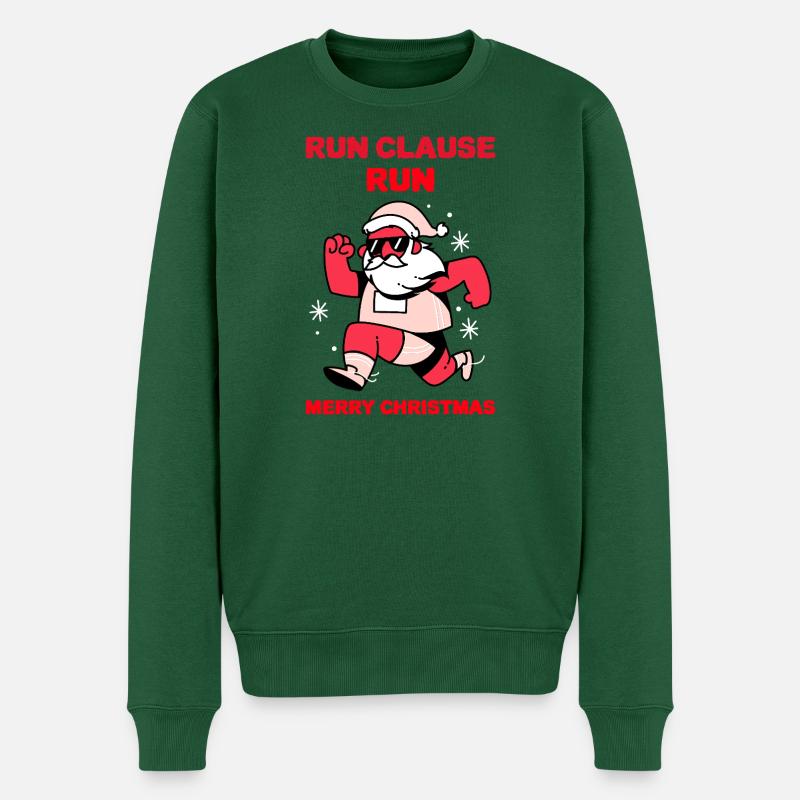 Courir, Clause, Courir – Design de Noël - Pull Premium bio Homme - vert bouteille