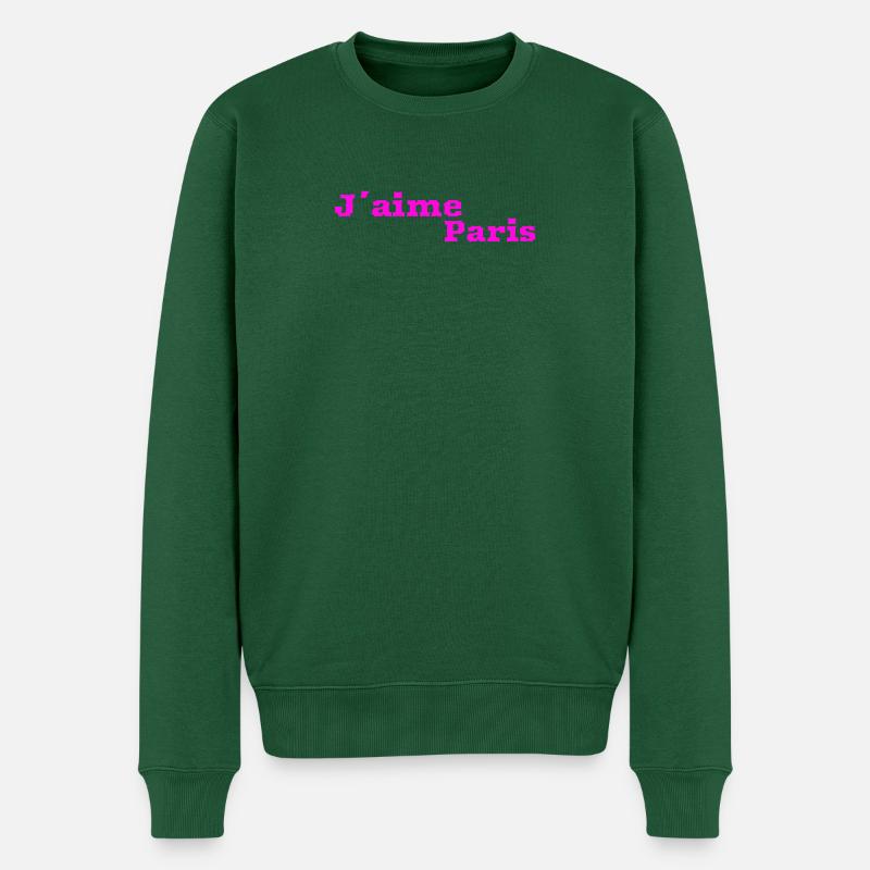 J´aime Paris - Männer Premium Bio Pullover - Flaschengrün