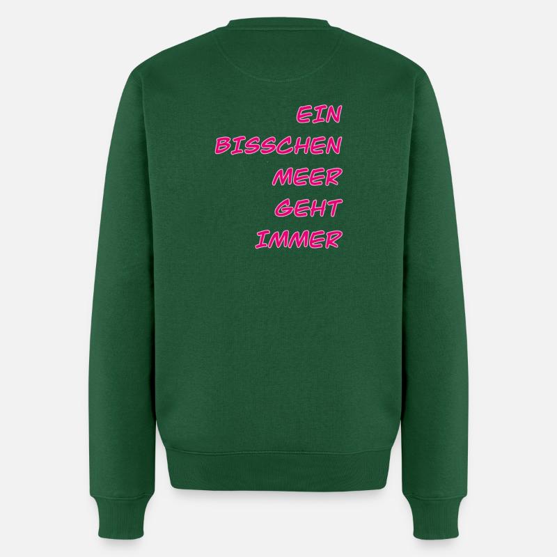Meerliebe Spruch Schriftzug - Männer Premium Bio Pullover - Flaschengrün