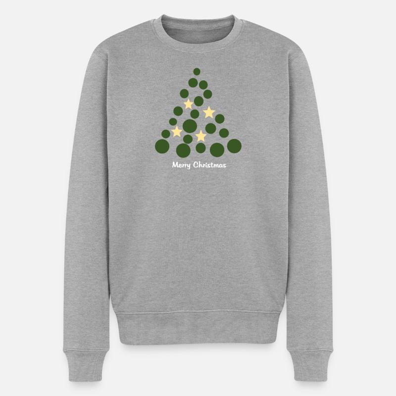 Kreisbaum mit Sternen – Merry Christmas - Männer Premium Bio Pullover - Grau meliert