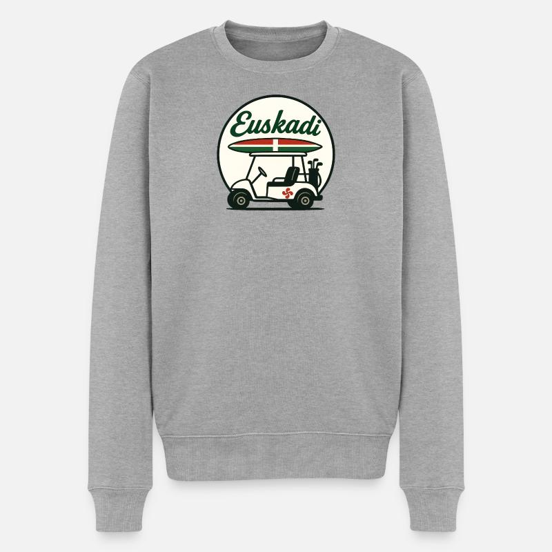 BASKISCHES LAND GOLF & SURFEN - Männer Premium Bio Pullover - Grau meliert