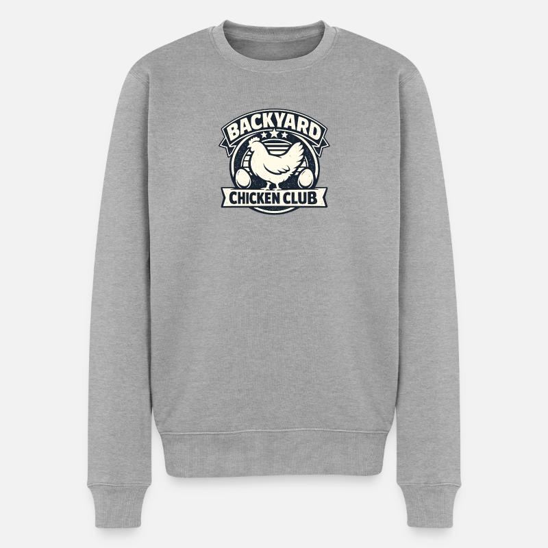 Backyard Chicken Club - Männer Premium Bio Pullover - Grau meliert
