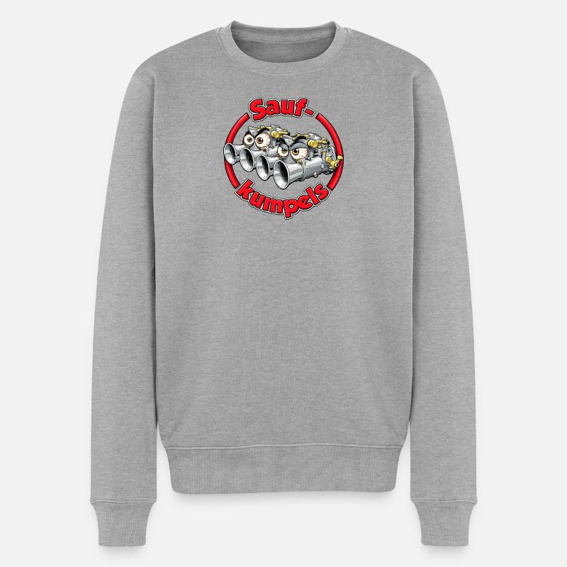 Doppelvergaser - Männer Premium Bio Pullover - Grau meliert