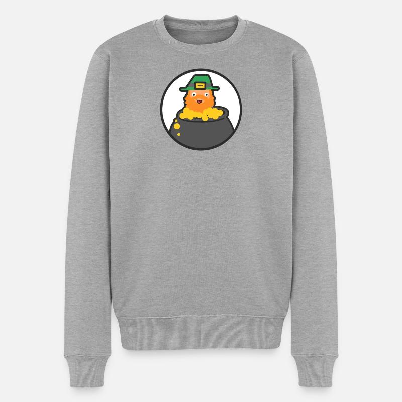 UND Ginger_cs2 Emblem - Männer Premium Bio Pullover - Grau meliert