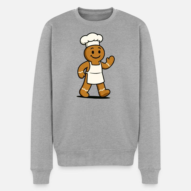 Lebkuchenkoch  - Männer Premium Bio Pullover - Grau meliert
