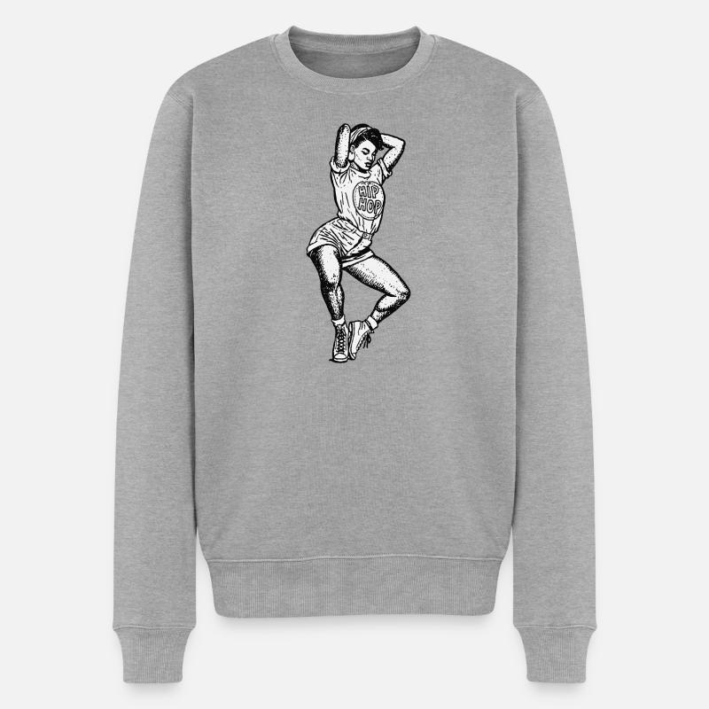 Female dancer #16 - Männer Premium Bio Pullover - Grau meliert