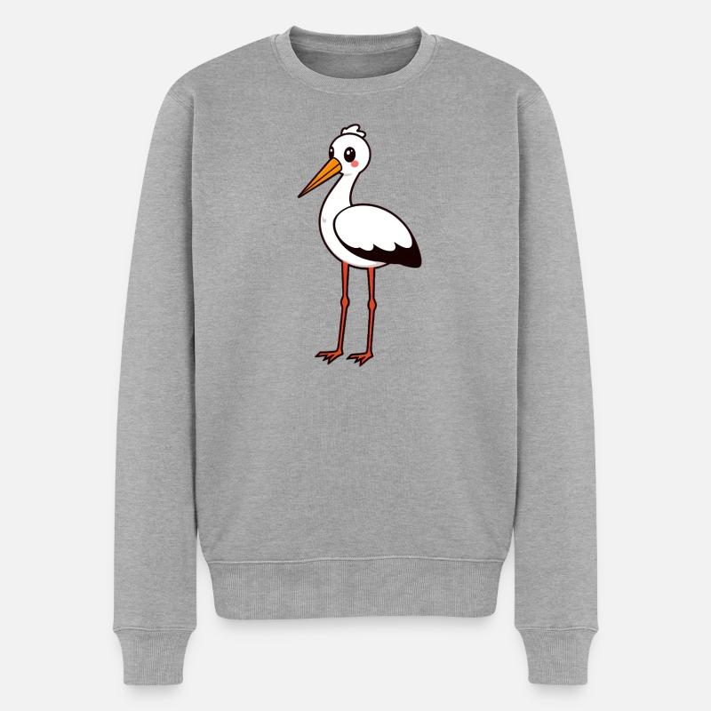 Storch - Männer Premium Bio Pullover - Grau meliert