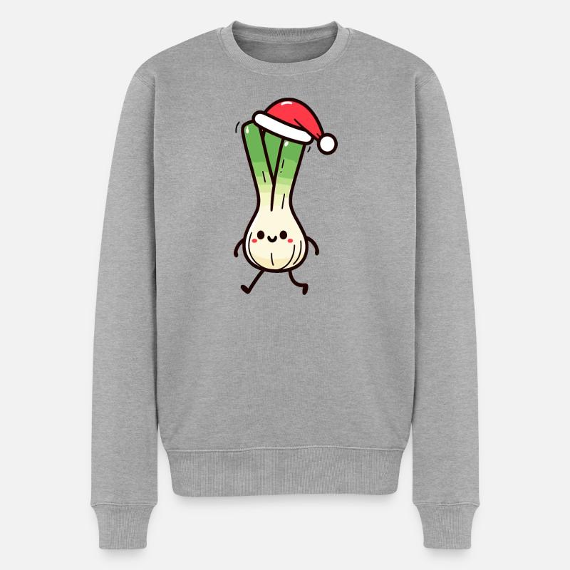 nikolauch Weihnachtslauch - Männer Premium Bio Pullover - Grau meliert