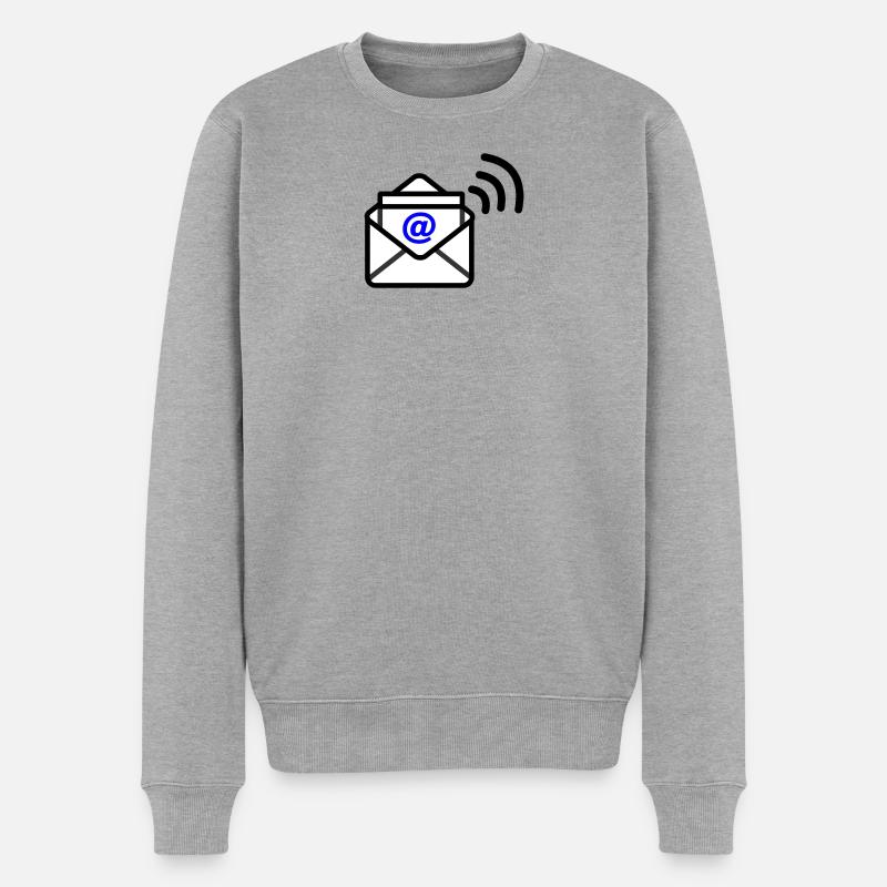 Logo E-Mail - Männer Premium Bio Pullover - Grau meliert
