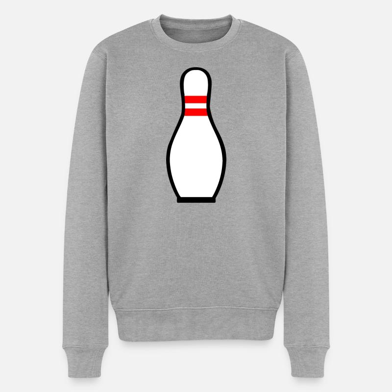 HOBBY KEGELN - BOWLING SPORT - Männer Premium Bio Pullover - Grau meliert
