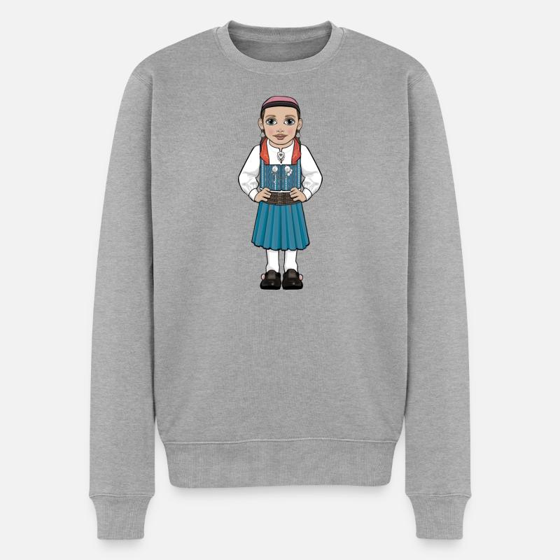 Bäcka Trachtenvolk - Männer Premium Bio Pullover - Grau meliert