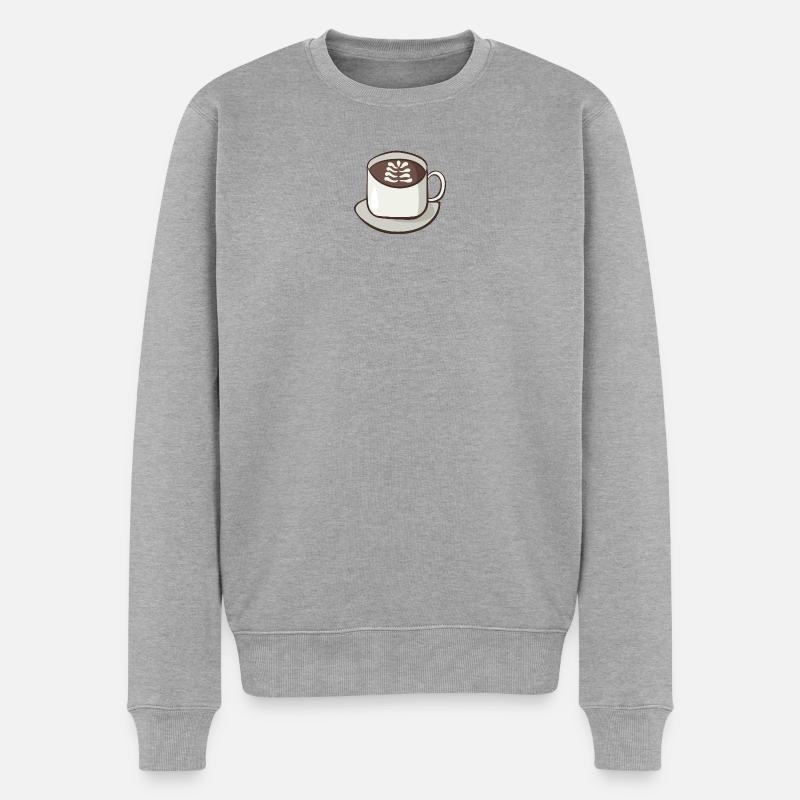 Cappuccino - Männer Premium Bio Pullover - Grau meliert