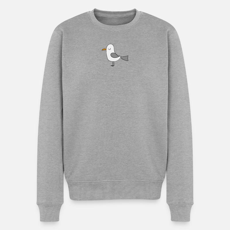 Möwe - Männer Premium Bio Pullover - Grau meliert