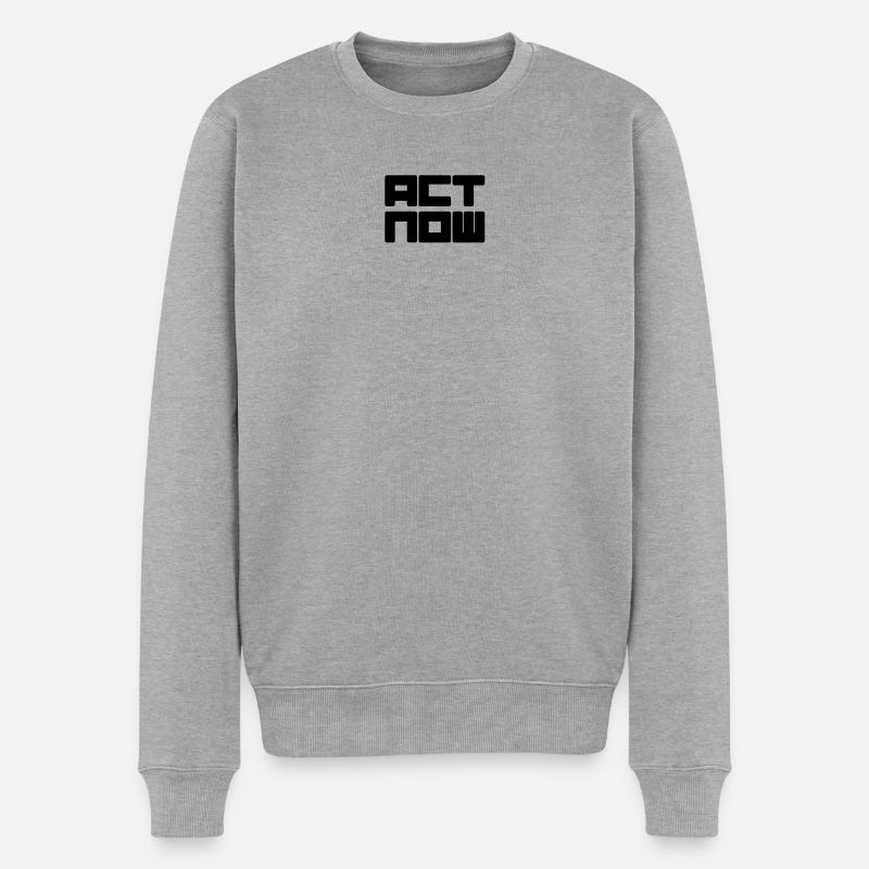 act now - Männer Premium Bio Pullover - Grau meliert