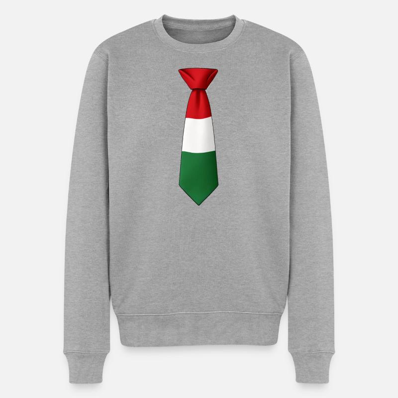 Drapeau hongrois à cravate - Pull Premium bio Homme - gris chiné