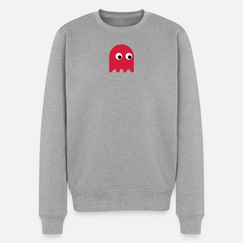 Game Classics Ghost - Männer Premium Bio Pullover - Grau meliert