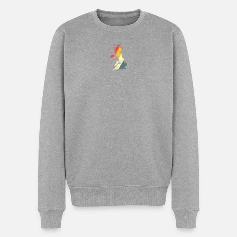 UK-Karten-Prismengradient - Männer Premium Bio Pullover - Grau meliert