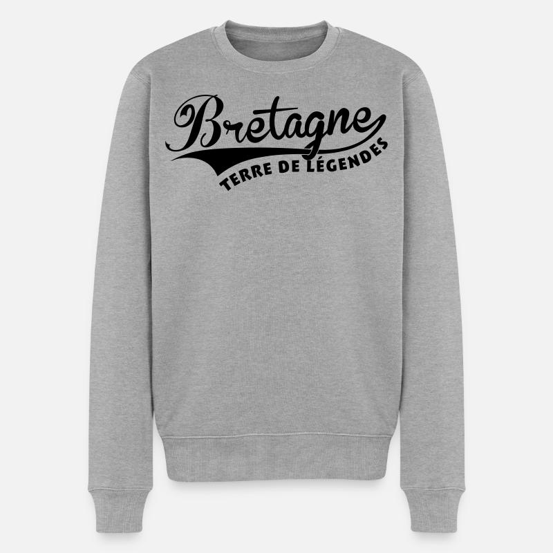 Bretagne, Terre de Légendes - Pull Premium bio Homme - gris chiné