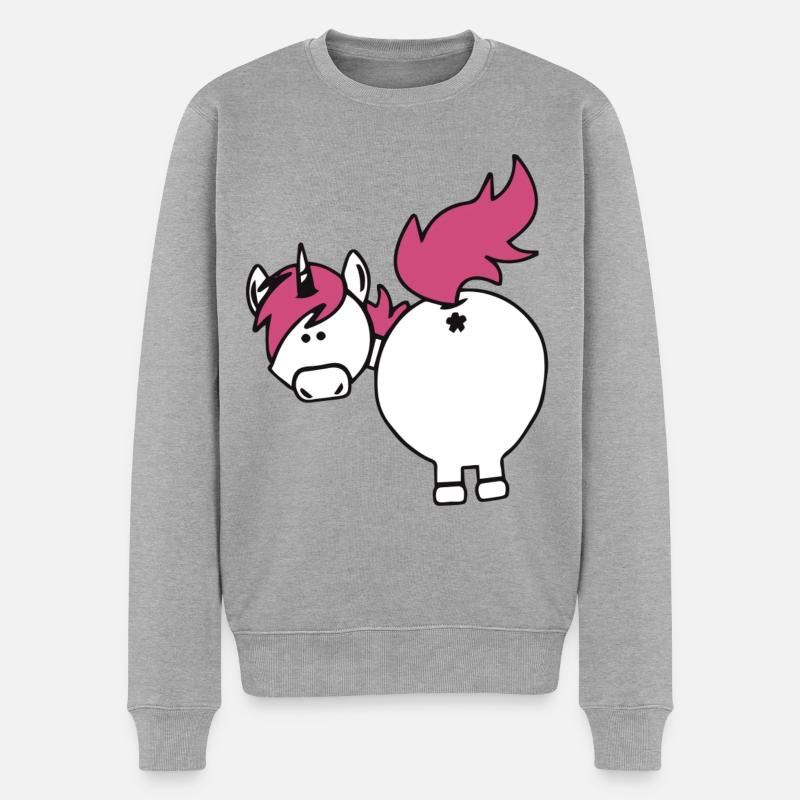 einhorn hintern - Männer Premium Bio Pullover - Grau meliert