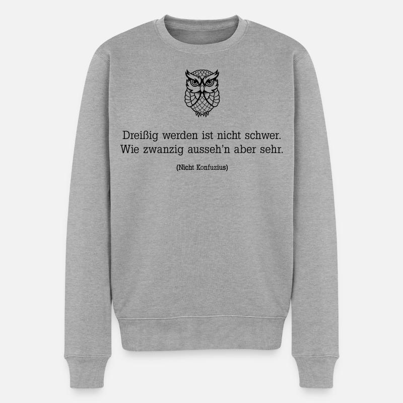 Dreißig werden ist nicht schwer - Männer Premium Bio Pullover - Grau meliert