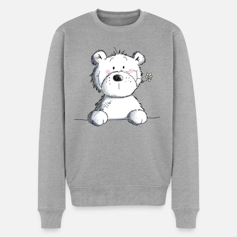 Sweet Eisbär I Teddybär I Bär Teddy Kids Geschenk - Männer Premium Bio Pullover - Grau meliert