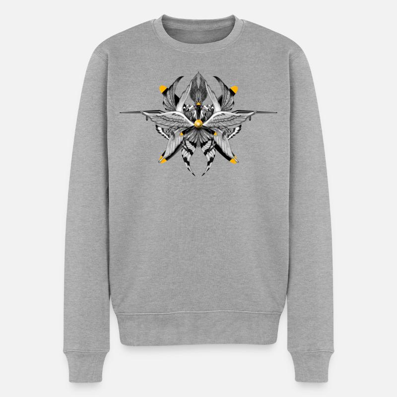 Aviator - Männer Premium Bio Pullover - Grau meliert