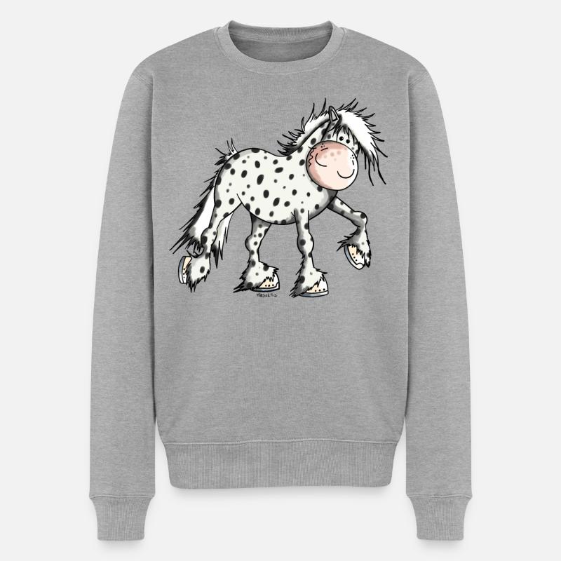 Karuna der Knabstrupper - Männer Premium Bio Pullover - Grau meliert