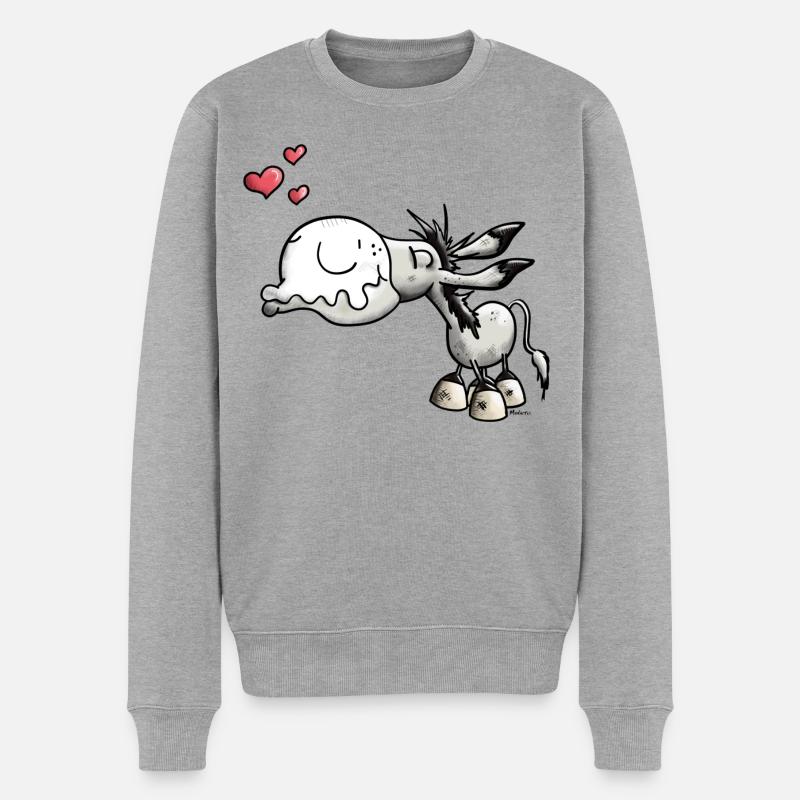 Es ist knutsch Esel Zeit - Männer Premium Bio Pullover - Grau meliert