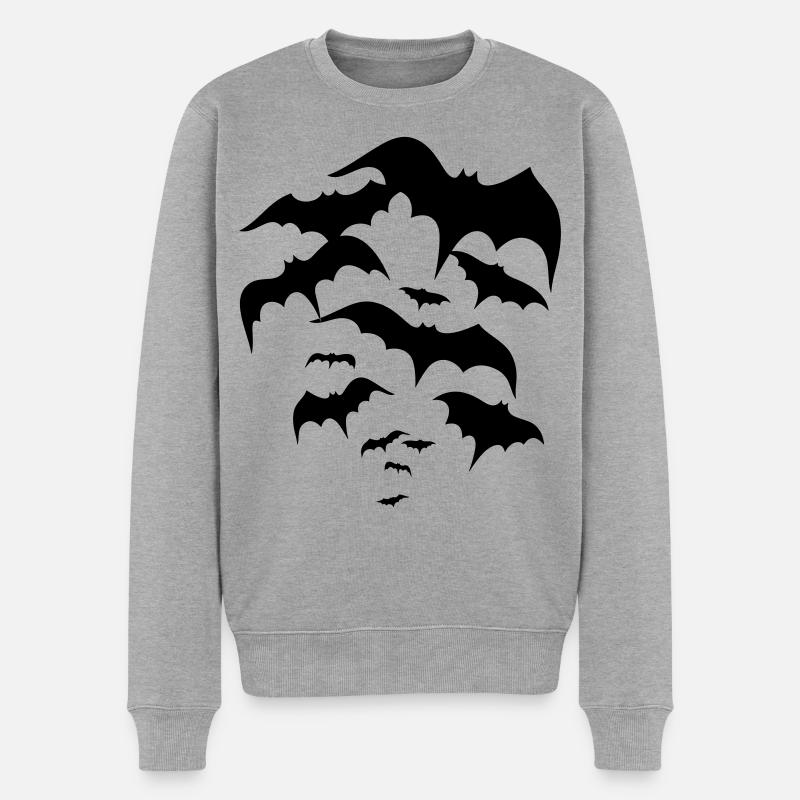 Fledermäuse, bats, Vampire, Dracula - Männer Premium Bio Pullover - Grau meliert