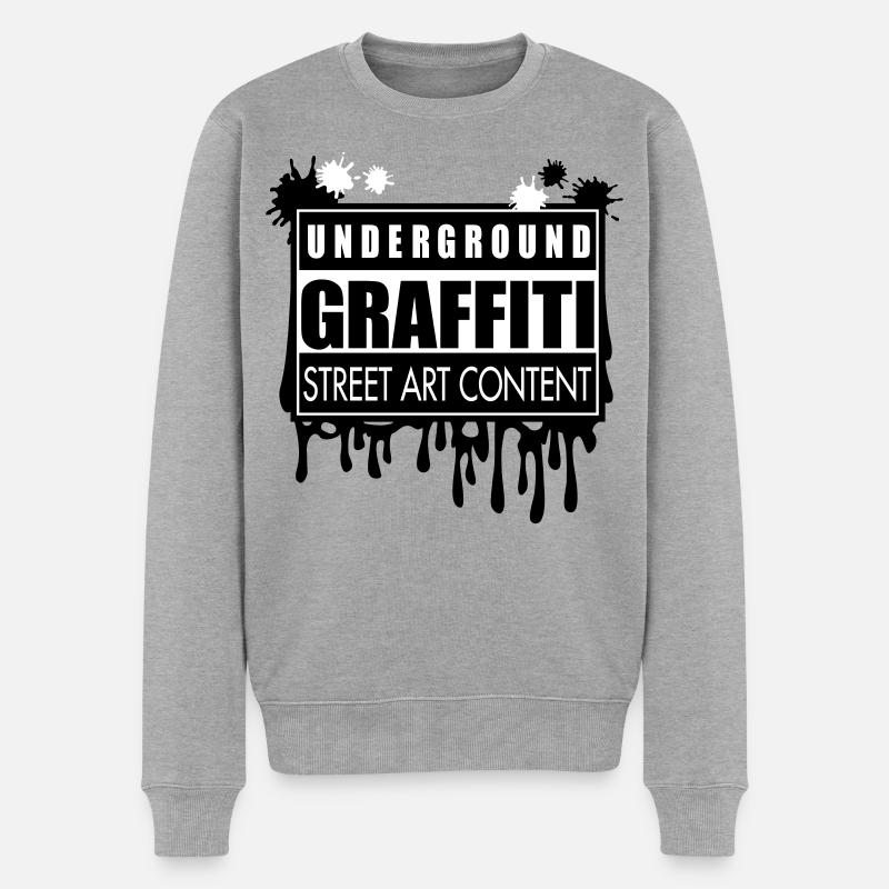 Underground graffitis flex - Pull Premium bio Homme - gris chiné